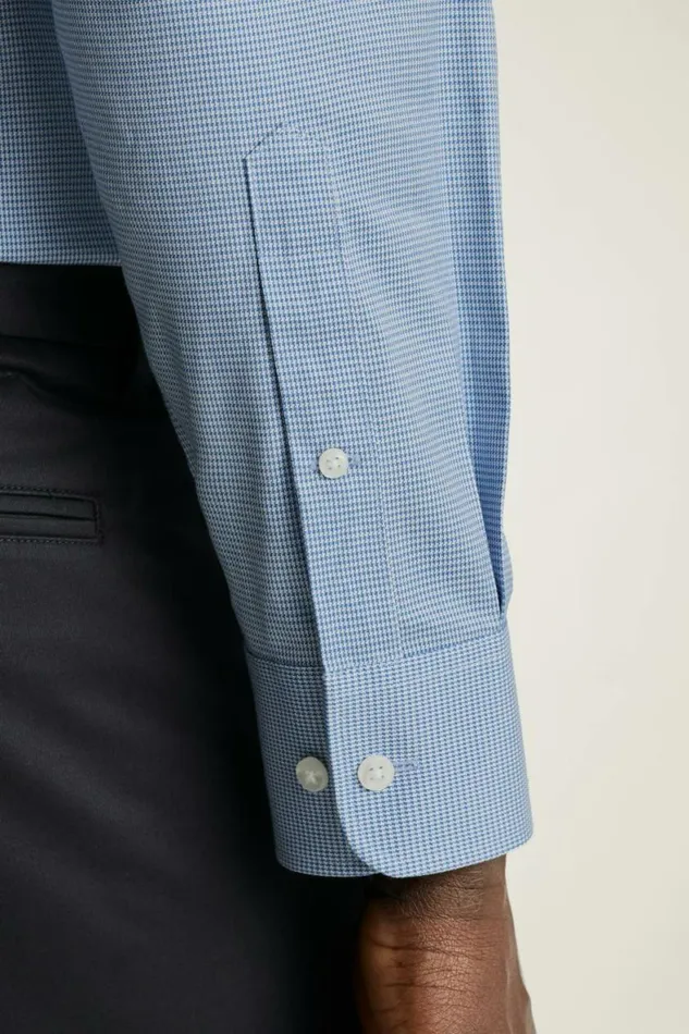 Men Weekday Warrior Dress Shirt Bright Blue Puppytooth Bonobos Business Casual Shirts