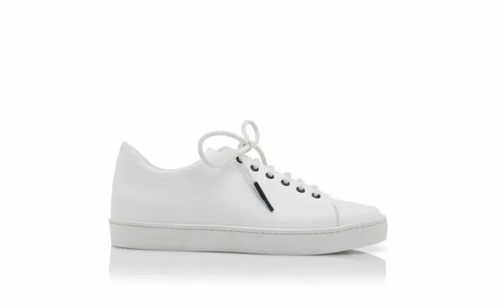 Men White Calf Leather Low Cut Sneakers Manolo Blahnik Gifts For Him