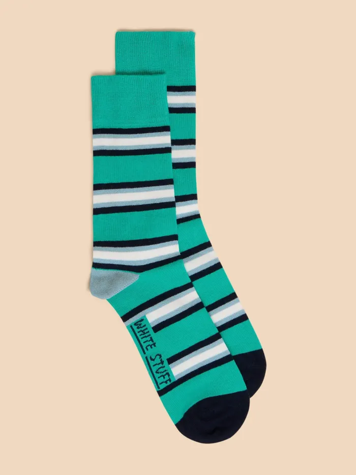 Men White Stuff Accessories Spaced Stripe Ankle Sock