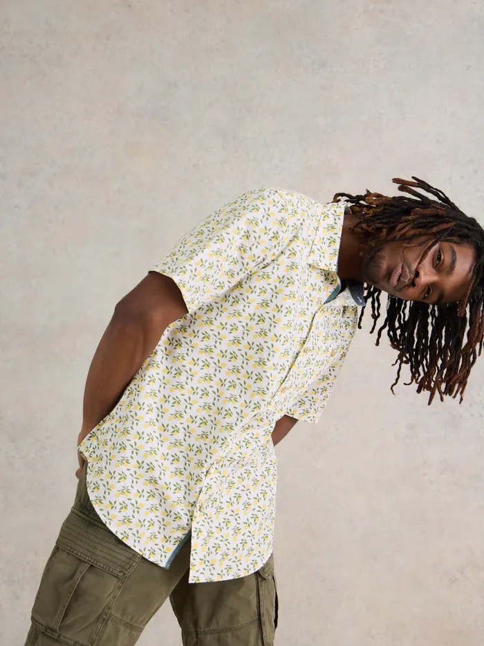 Men White Stuff Clothing Lemon Printed Shirt Men White Stuff Clothing Lemon Printed Shirt