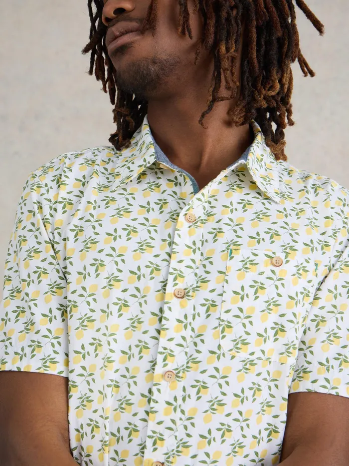 Men White Stuff Clothing Lemon Printed Shirt Men White Stuff Clothing Lemon Printed Shirt