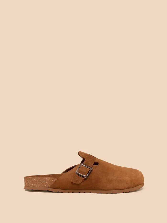 Men White Stuff Footwear Freddy Suede Slip On Footbed