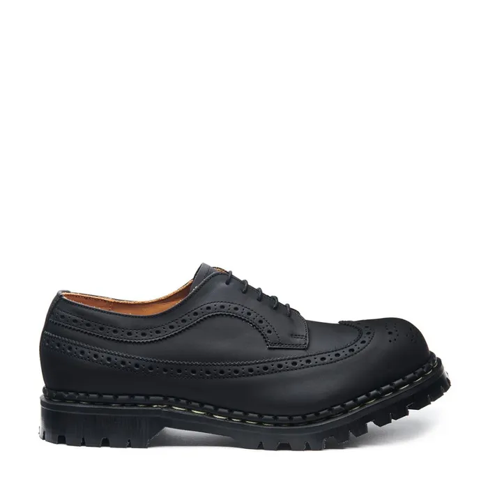 MenWomen Solovair Steel Toe Shoes Black Greasy Steel Toe American Brogue Shoe