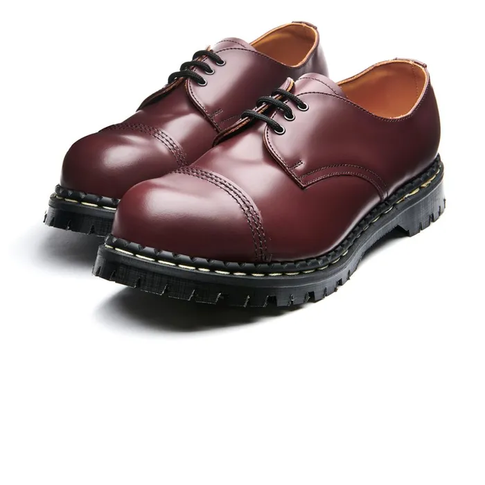MenWomen Solovair Steel Toe Shoes Oxblood HiShine Steel Toe Capped Gibson Shoe