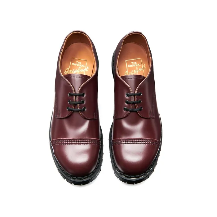 MenWomen Solovair Steel Toe Shoes Oxblood HiShine Steel Toe Capped Gibson Shoe