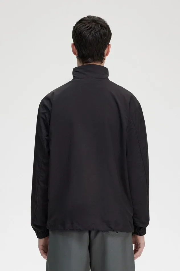 Men Woven Track Jacket Black Fred Perry Coats and Jackets
