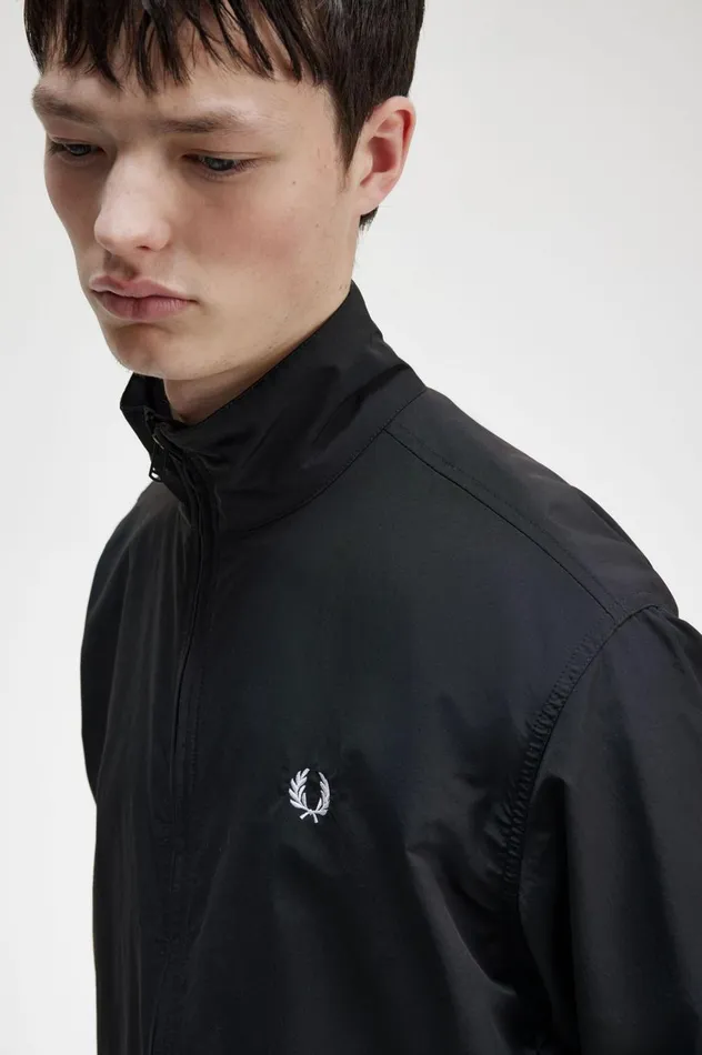 Men Woven Track Jacket Black Fred Perry Coats and Jackets