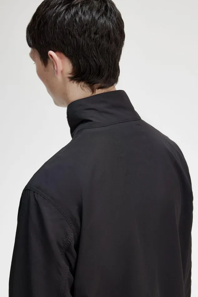 Men Woven Track Jacket Black Fred Perry Coats and Jackets