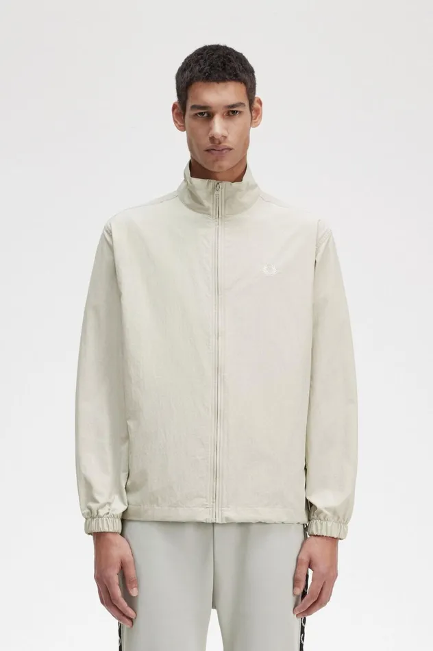 Men Woven Track Jacket Light Oyster Fred Perry Track Jackets