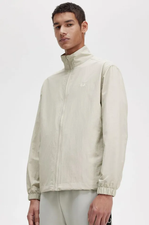 Men Woven Track Jacket Light Oyster Fred Perry Track Jackets