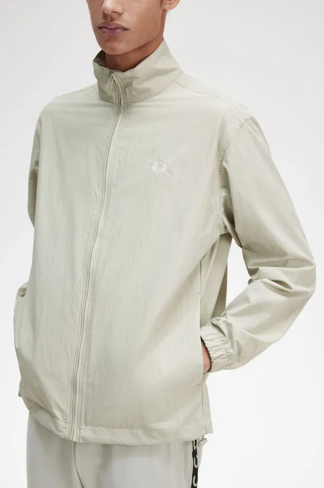 Men Woven Track Jacket Light Oyster Fred Perry Track Jackets