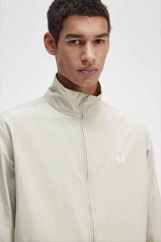 Men Woven Track Jacket Light Oyster Fred Perry Track Jackets
