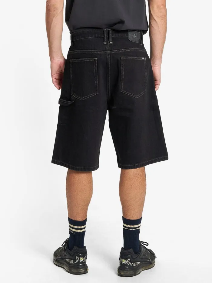 Mens Big Slacker Denim Short Black Rinse Thrills Denim Shorts