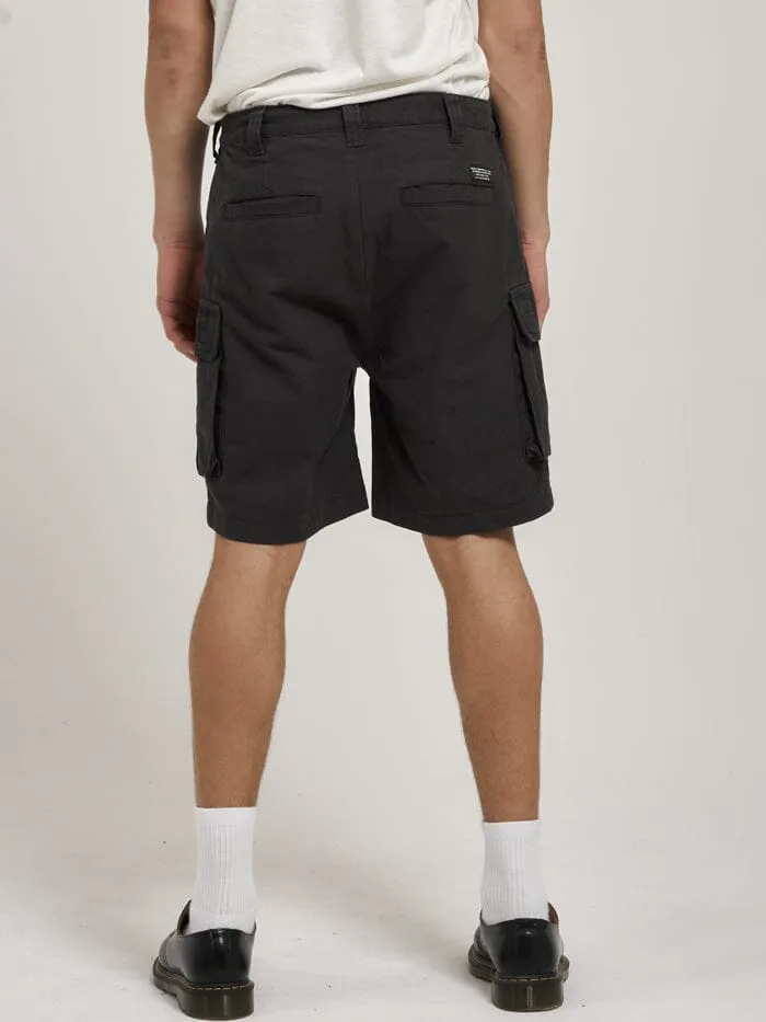 Mens Century Slacker Cargo Short Dark Charcoal Thrills Shorts