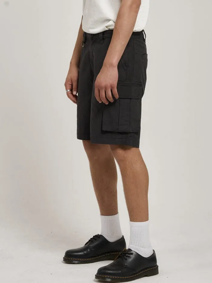 Mens Century Slacker Cargo Short Dark Charcoal Thrills Shorts