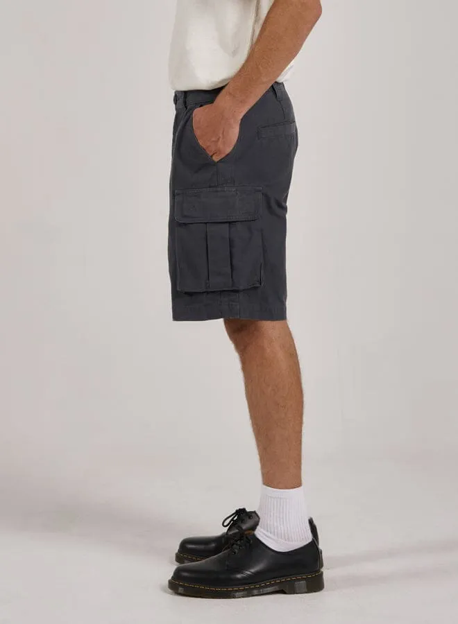 Mens Century Slacker Cargo Short Dark Slate Thrills Denim Shorts