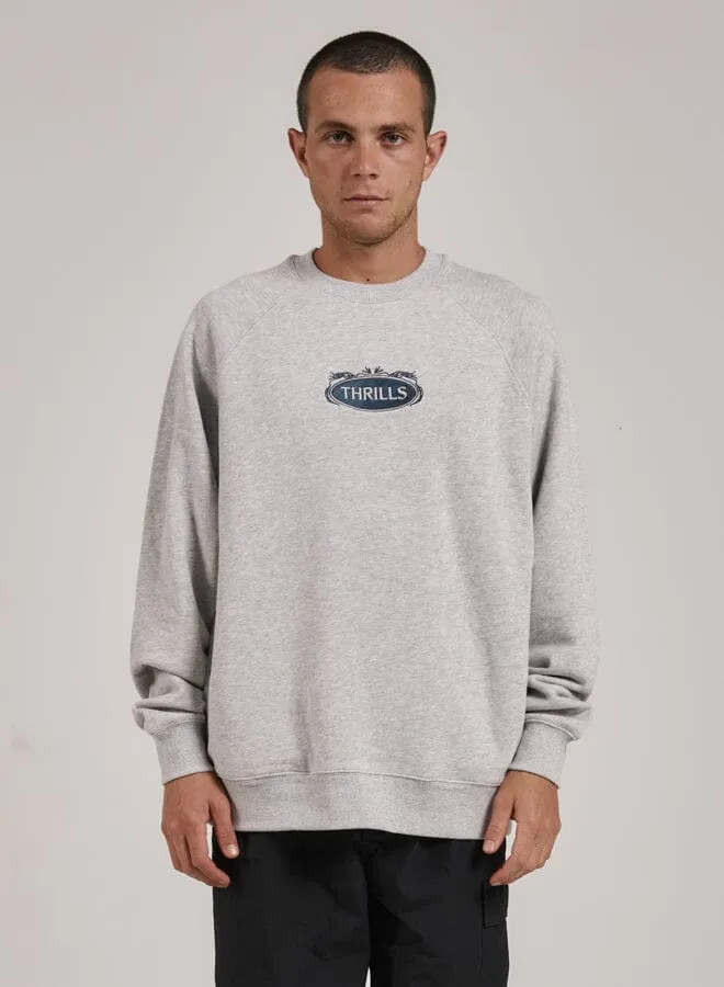 Mens Coat Of Oversize Raglan Crew Snow Marle Thrills Sweaters and Fleece