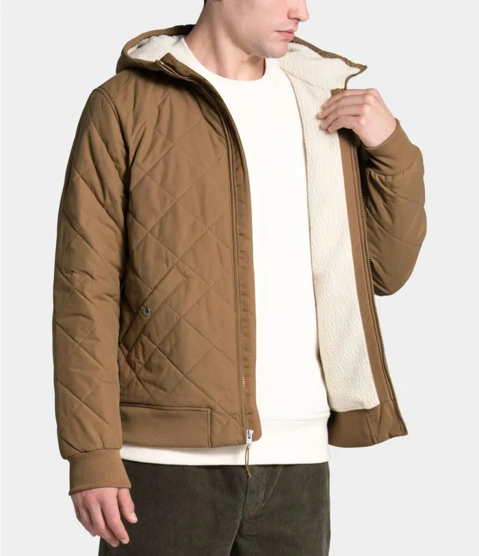 Mens Cuchillo Insulated Full Zip Hoodie Utility Brown The North Face Insulated and Down Jackets