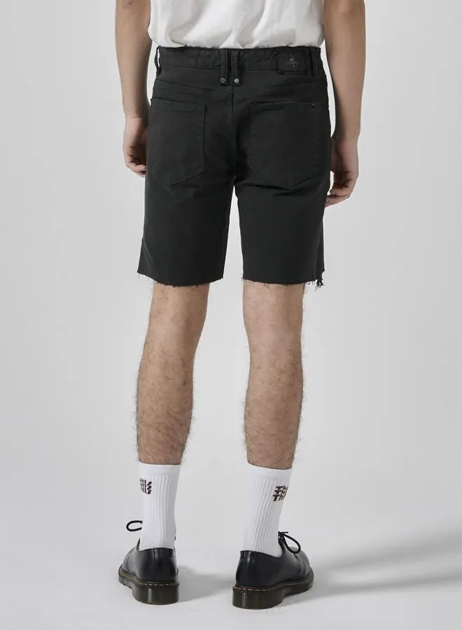 Mens Destroyed Bones Denim Short Oil Green Thrills Denim Shorts