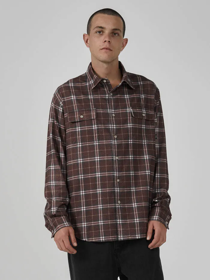 Mens Genuine Oversized Flannel Rum Raisin Thrills Shirts