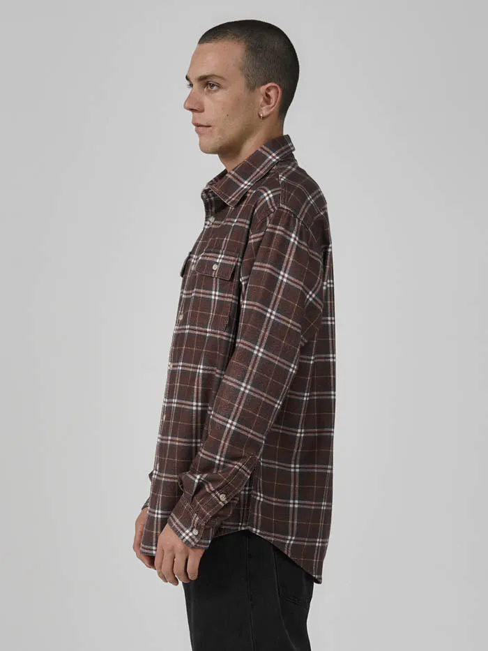 Mens Genuine Oversized Flannel Rum Raisin Thrills Shirts