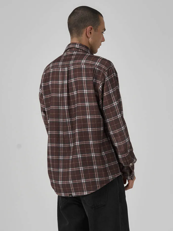 Mens Genuine Oversized Flannel Rum Raisin Thrills Shirts