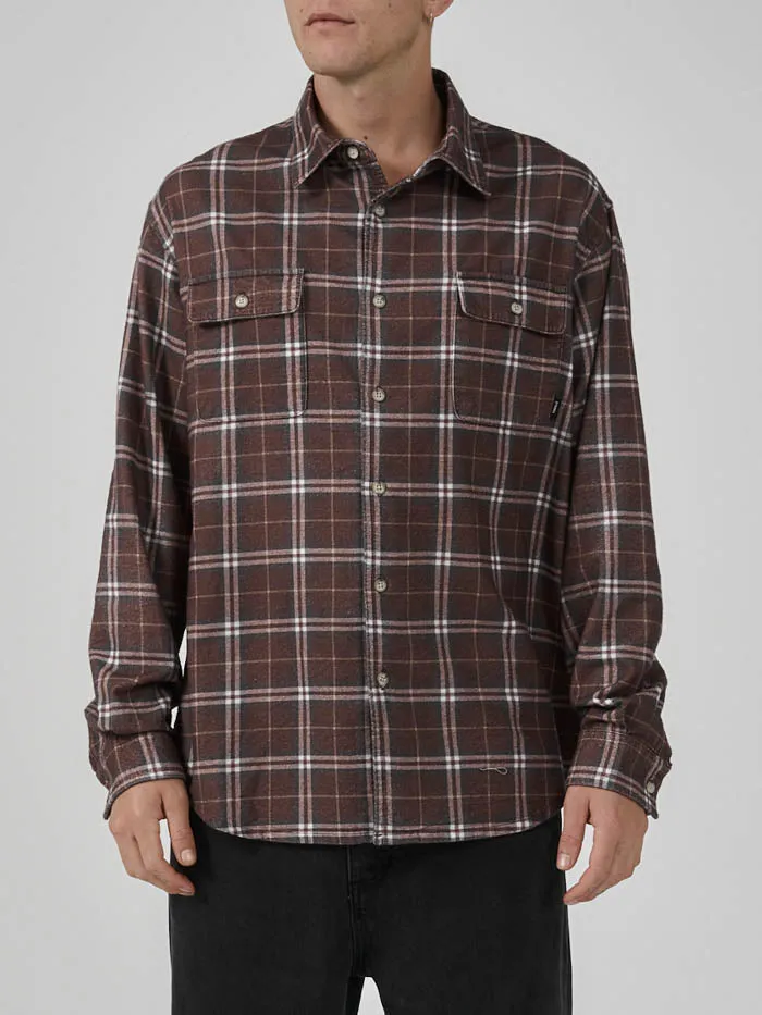 Mens Genuine Oversized Flannel Rum Raisin Thrills Shirts