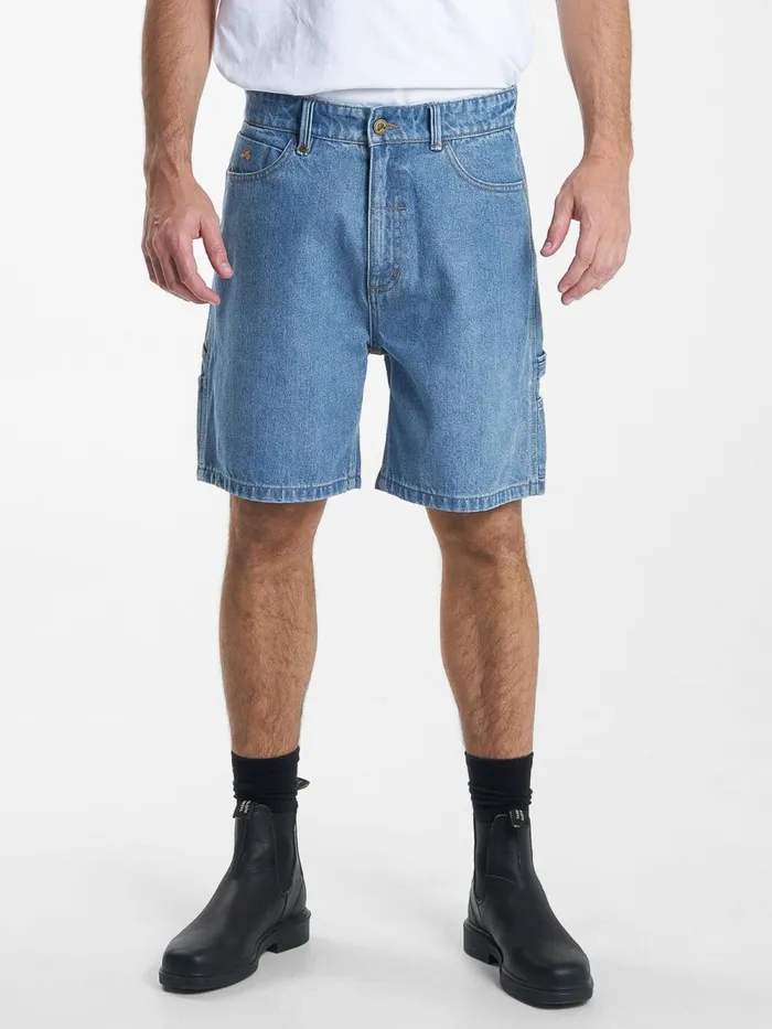 Mens Hard Yakka X Carpenter Short Drill Blue Thrills Denim Shorts