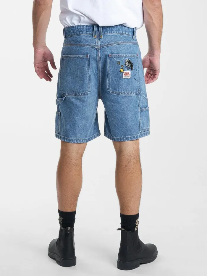 Mens Hard Yakka X Carpenter Short Drill Blue Thrills Denim Shorts