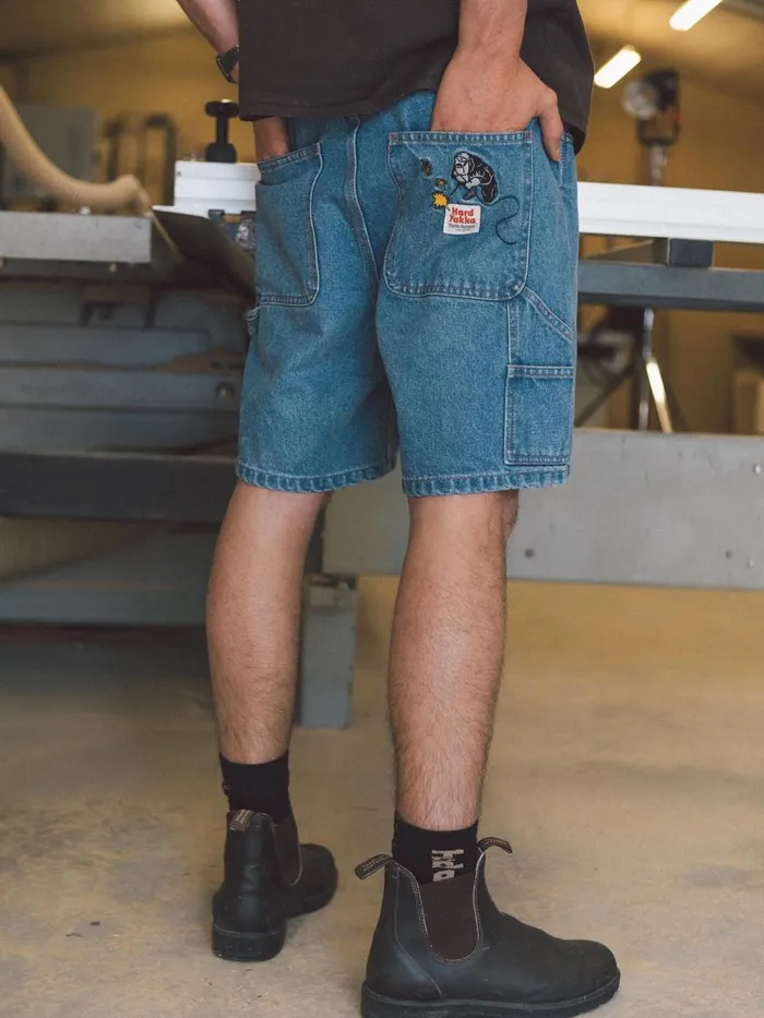 Mens Hard Yakka X Carpenter Short Drill Blue Thrills Denim Shorts