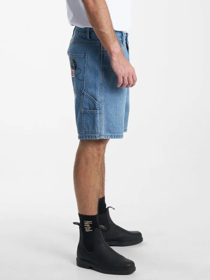 Mens Hard Yakka X Carpenter Short Drill Blue Thrills Denim Shorts