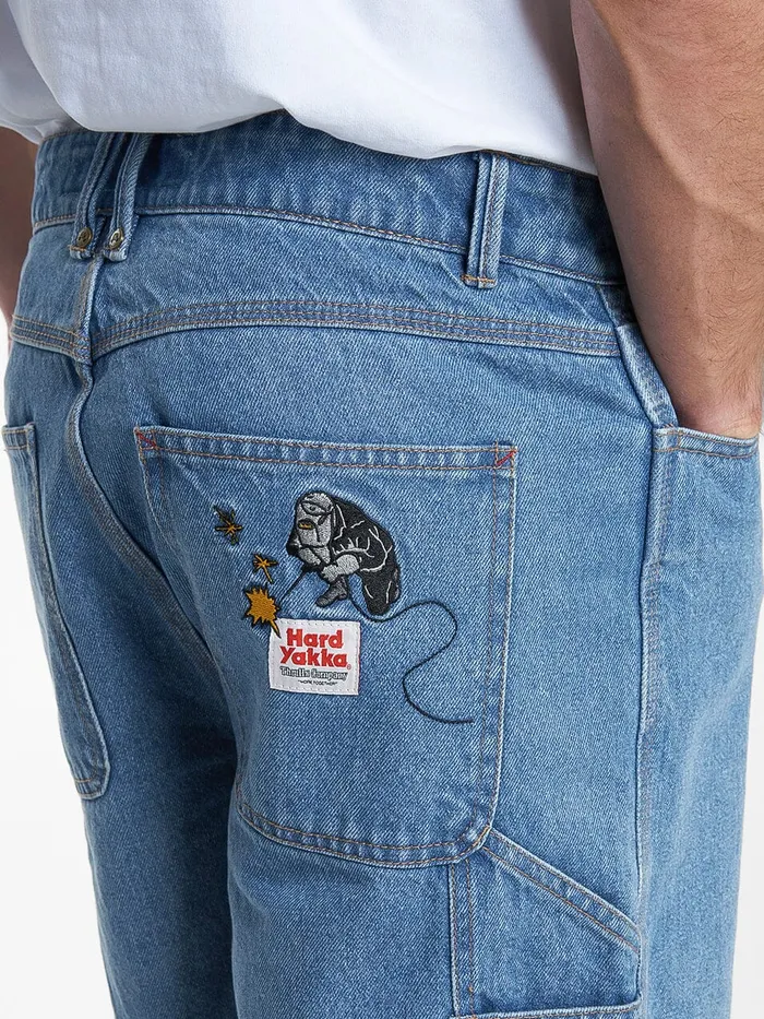 Mens Hard Yakka X Carpenter Short Drill Blue Thrills Denim Shorts