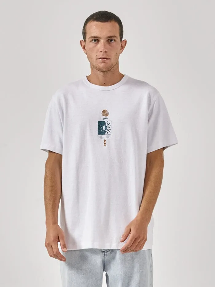 Mens Hemp Existencial Merch Fit Tee Lucent White Thrills Tees and Tank Tops