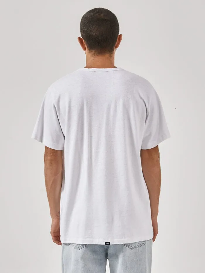 Mens Hemp Existencial Merch Fit Tee Lucent White Thrills Tees and Tank Tops