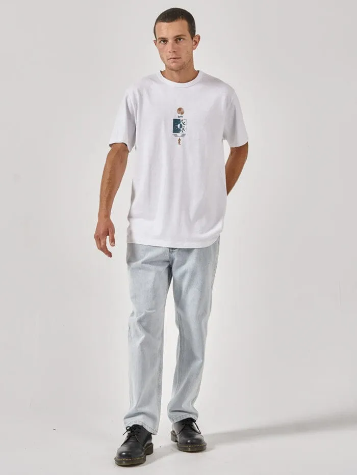 Mens Hemp Existencial Merch Fit Tee Lucent White Thrills Tees and Tank Tops