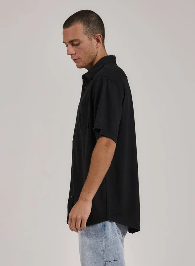 Mens Hemp Oversized Short Sleeve Jersey Shirt Black Thrills Shirts