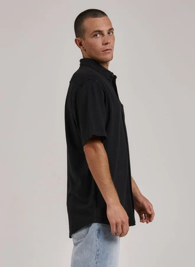 Mens Hemp Oversized Short Sleeve Jersey Shirt Black Thrills Shirts