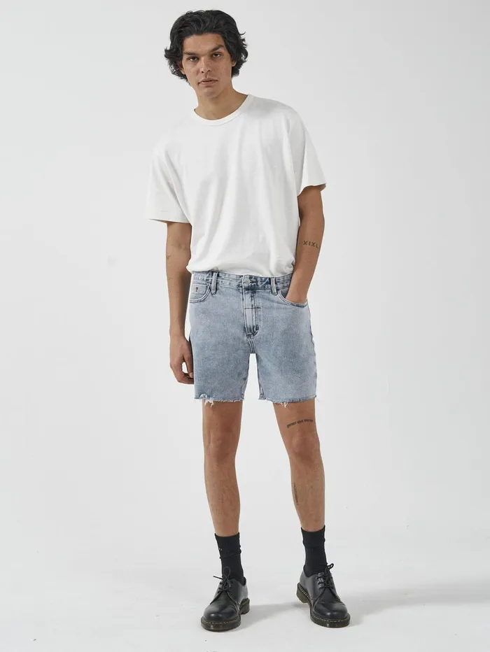 Mens Mandude Denim Short Garage Blue Thrills Denim Shorts