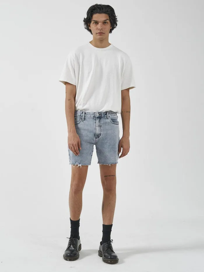 Mens Mandude Denim Short Garage Blue Thrills Denim Shorts