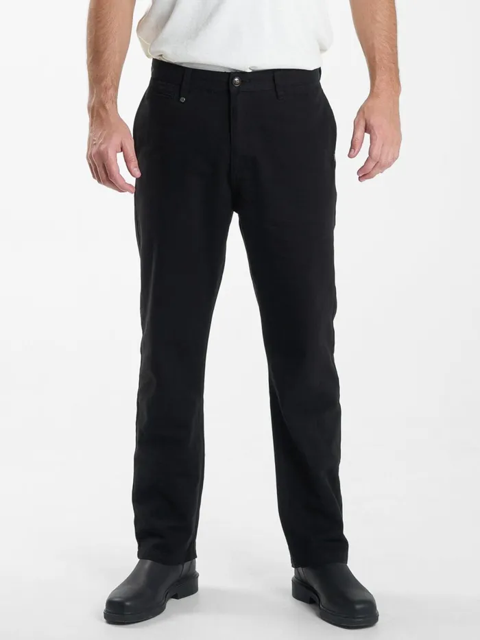Mens Minimal Work Chino Black Thrills Pants