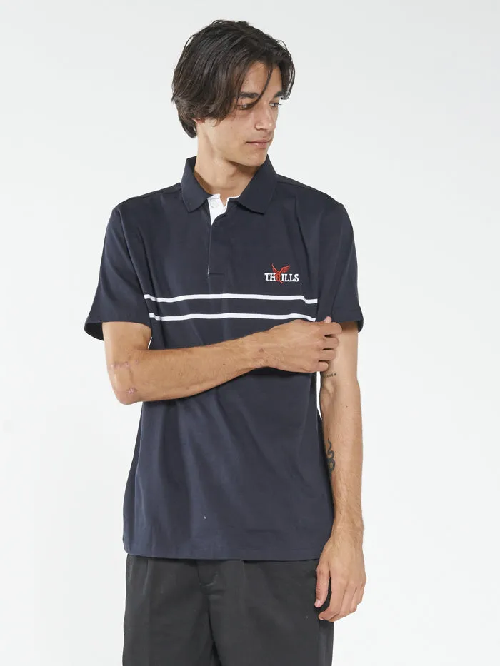 Mens Red Wings Polo Dark Navy Thrills Tees and Tank Tops