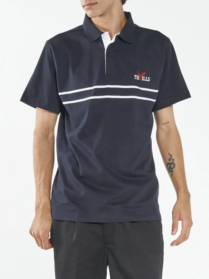 Mens Red Wings Polo Dark Navy Thrills Tees and Tank Tops