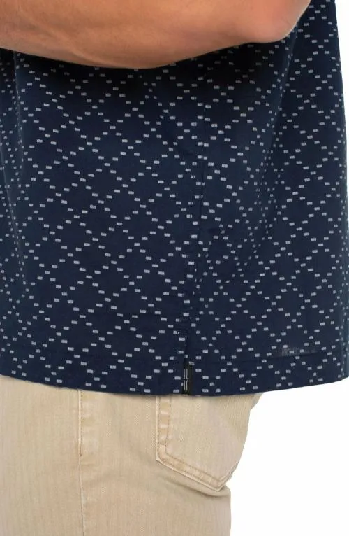 Mens Shirts Liverpool Los Angeles Short Sleeve Button Up Shirt Navy Ivory