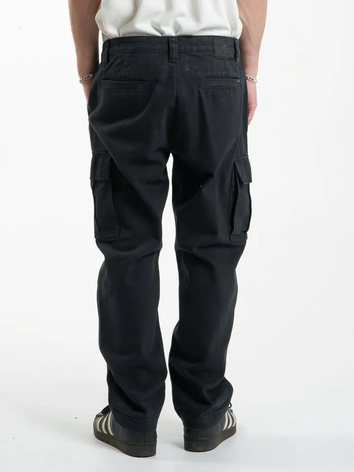 Mens Slacker Denim Cargo Jean Dusk Black Thrills Denim
