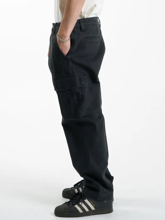Mens Slacker Denim Cargo Jean Dusk Black Thrills Denim