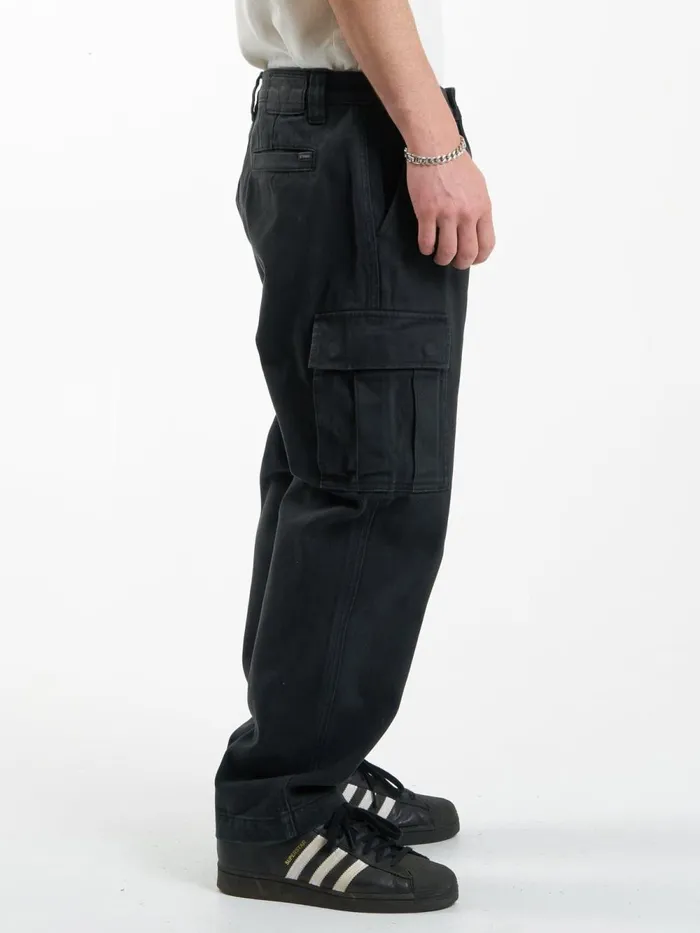 Mens Slacker Denim Cargo Jean Dusk Black Thrills Denim