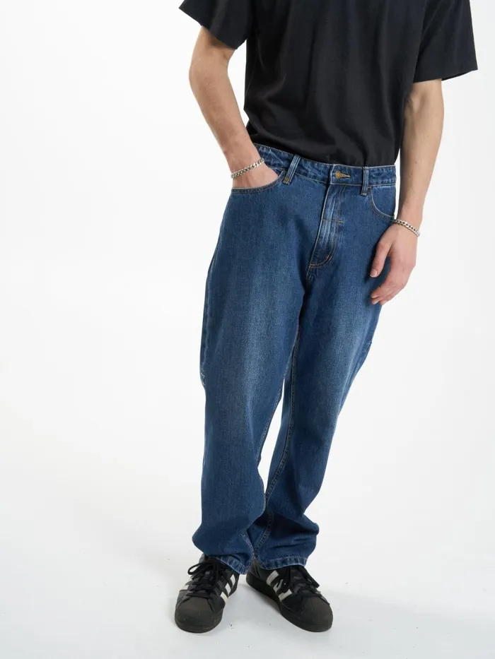 Mens Slacker Denim Jean Roadhouse Blue Thrills Denim