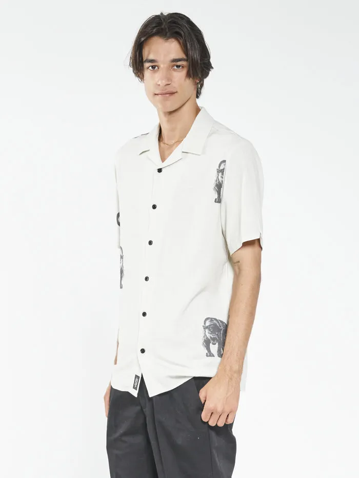 Mens Stalker Bowling Shirt Dirty White Thrills Shirts