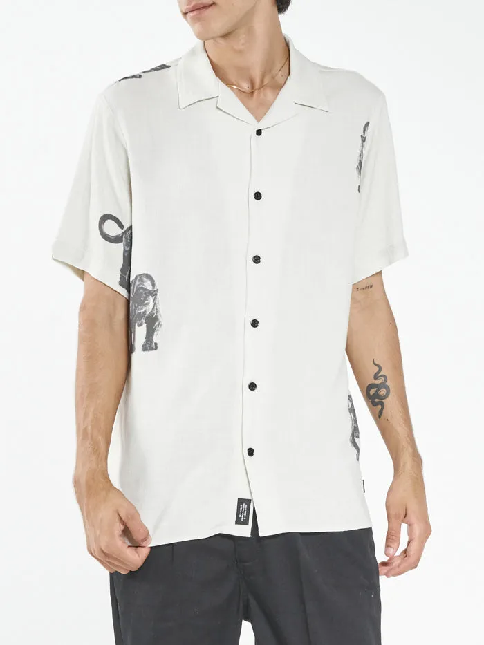 Mens Stalker Bowling Shirt Dirty White Thrills Shirts