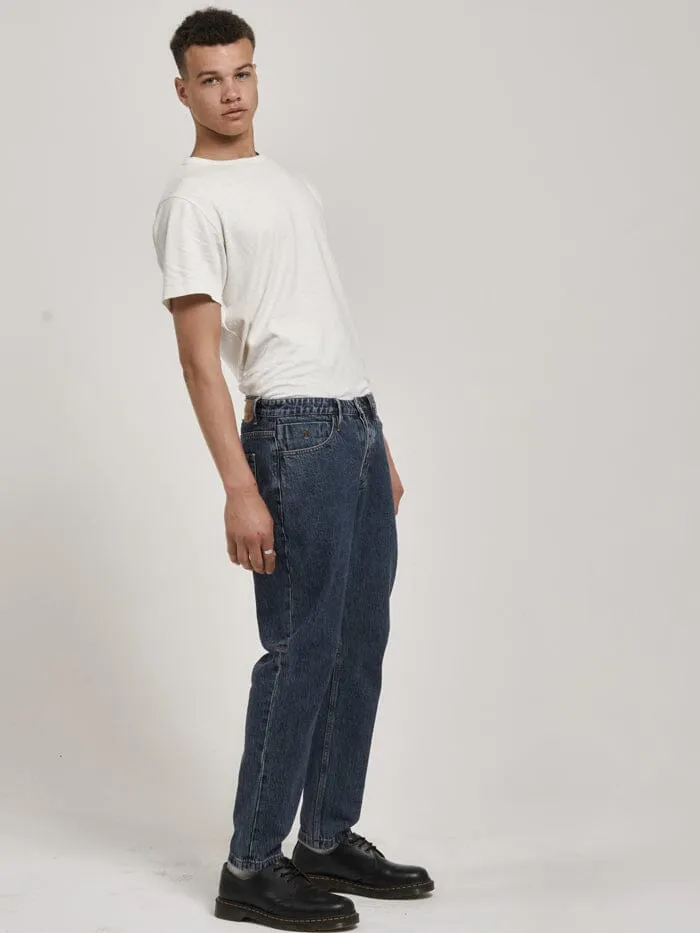 Mens Unchopped Denim Jean Worn In Blue Thrills Denim